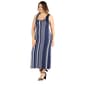 Plus Size 24/7 Comfort Apparel Striped Racerback Maxi Dress - image 3