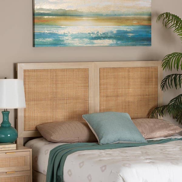 Baxton Studio Oline Light Brown Finished Wood Queen Headboard
