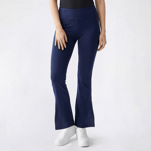 Juniors No Comment Fold Over Waist Flare Pants