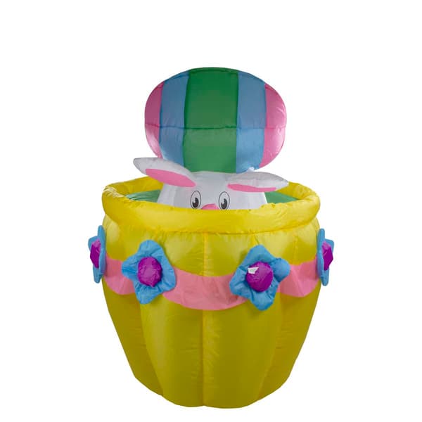 Northlight Seasonal 5.5ft Inflatable Easter Bunny Basket Decor