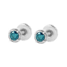 Radiant Rainbow&#8482; 1/4ctw. Blue Diamond Stud Earrings