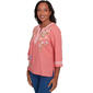 Petite Alfred Dunner Free Spirit Floral Embroidery Blouse - image 4