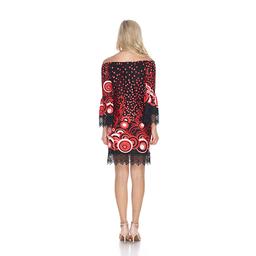 Womens White Mark Lenora Shift Dress - Black/Red