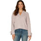 Womens Democracy Long Flounce Sleeve Tie Pointelle Stitch Sweater - image 1