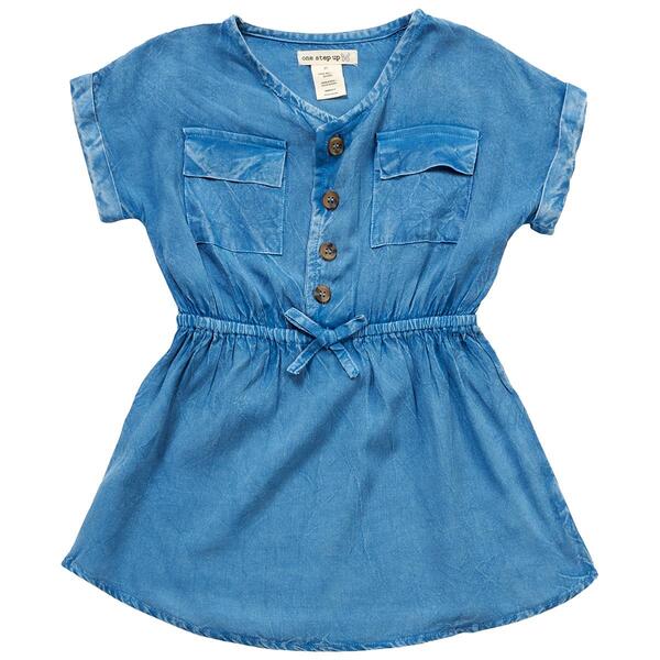 Toddler Girl One Step Up Chambray Challis Dress - image 