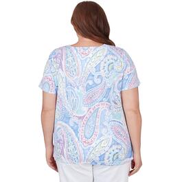 Plus Size Alfred Dunner Key Items Short Sleeve Paisley Knit Tee