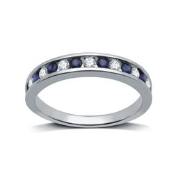 Nova Star(R) 1/3ctw. Lab Grown Diamond & Blue Sapphire Band Ring