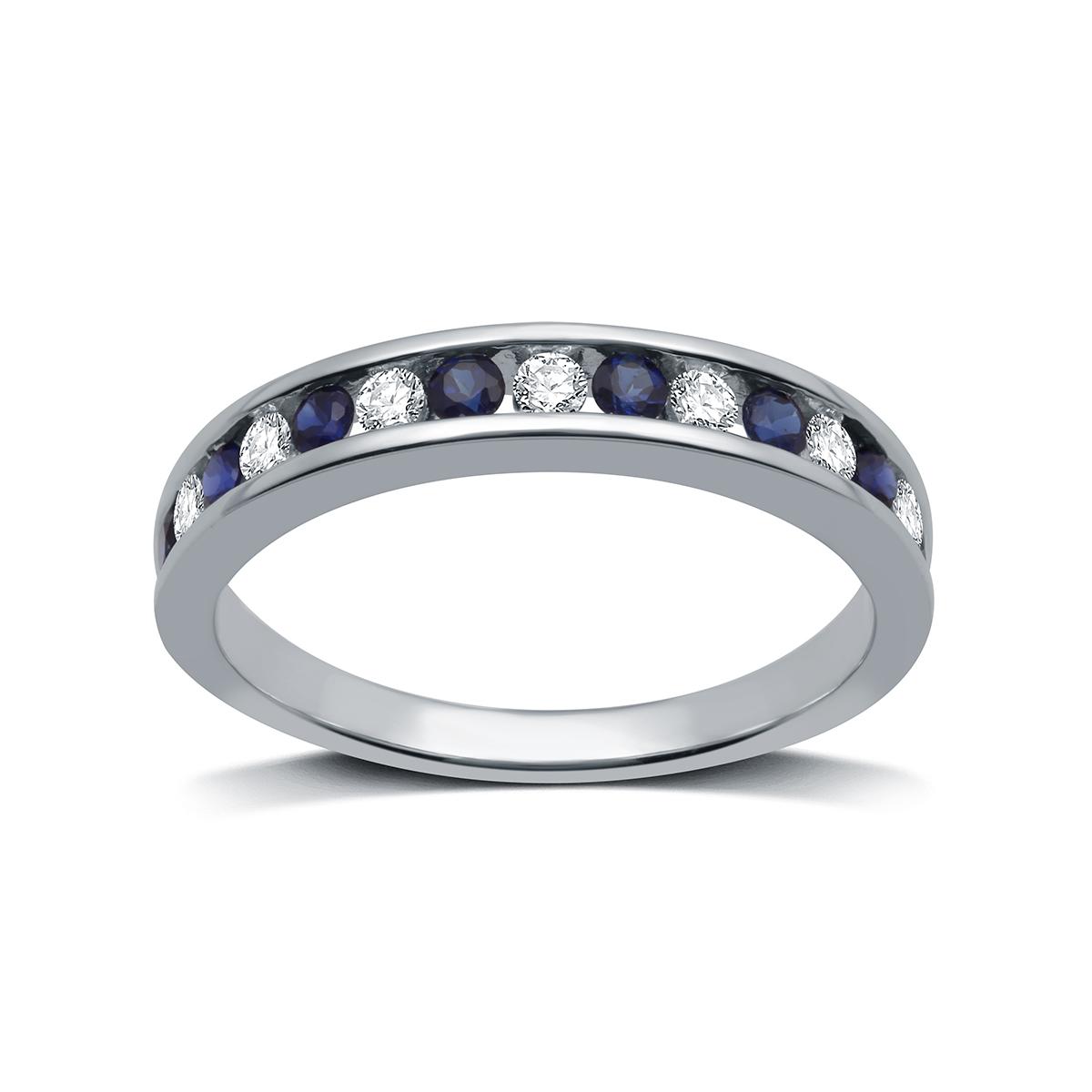 Nova Star(R) 1/3ctw. Lab Grown Diamond & Blue Sapphire Band Ring