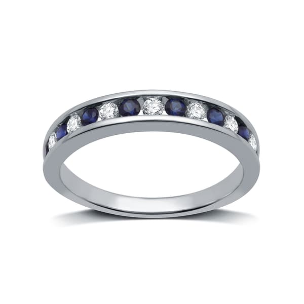 Nova Star(R) 1/3ctw. Lab Grown Diamond & Blue Sapphire Band Ring