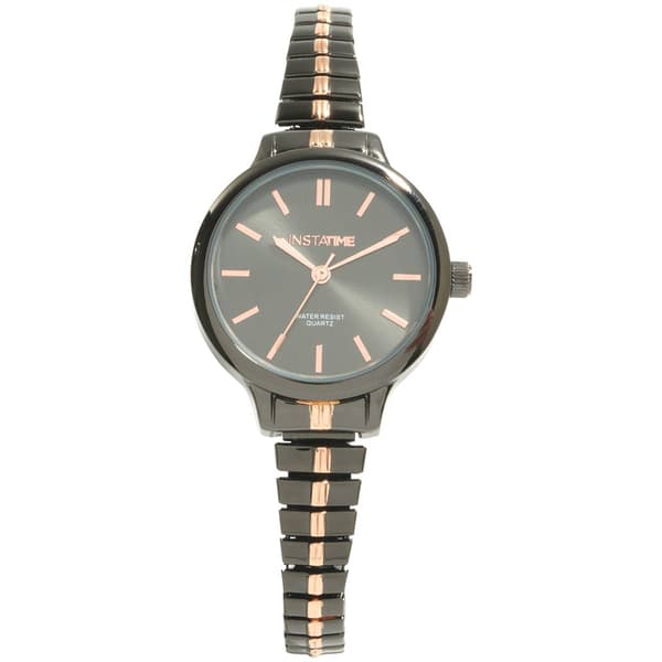 Womens Instatime Two-Tone Round Expansion Band Watch - PT7984 - image 