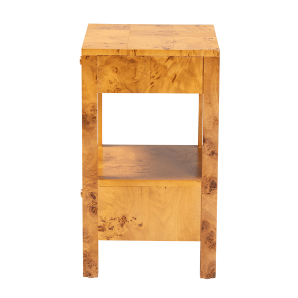 bali & pari Azmi Modern Real Burl Wood 2-Drawer Nightstand