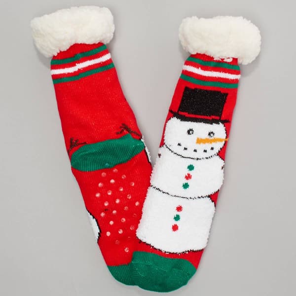 Womens Ella & Joy Snowman Christmas Slipper Socks