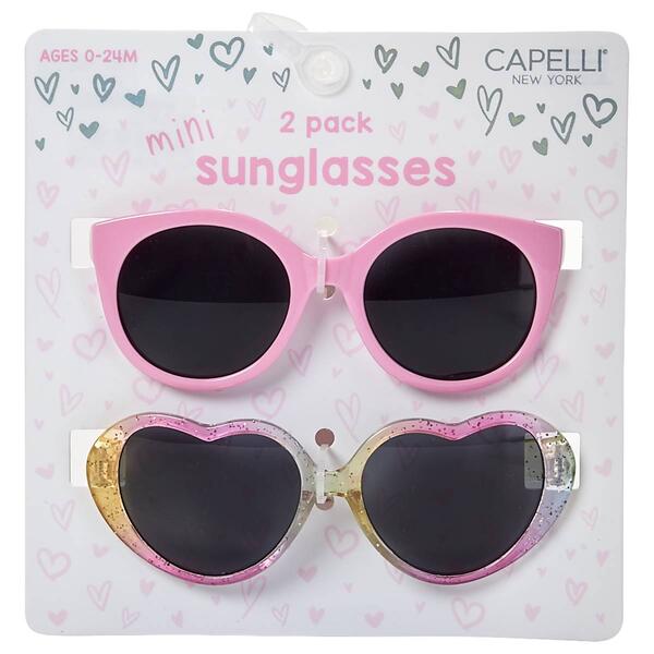 Baby Capelli New York 2pk. Retro Cat Eye/Heart Sunglasses - image 