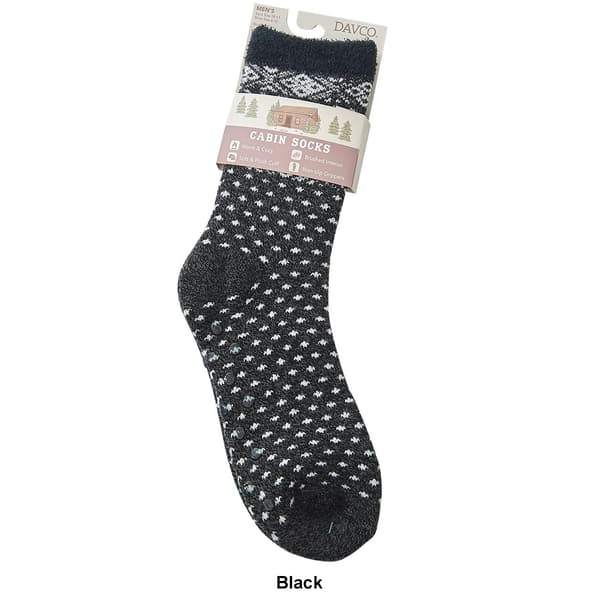 Mens Davco Fair Isle Dot Slipper Socks