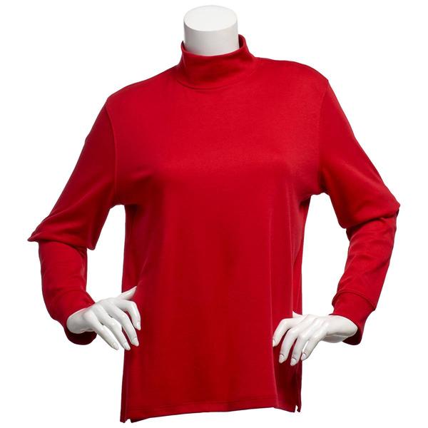 Womens Hasting &amp; Smith Long Sleeve Solid Mock Neck Tee