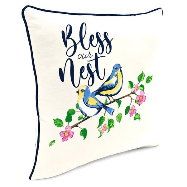 Jordan Manufacturing Bless Our Nest Outdoor Throw Pillow