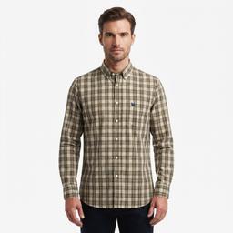 Mens Chaps Long Sleeve Stretch Plaid Button Down- Climbing Ivy