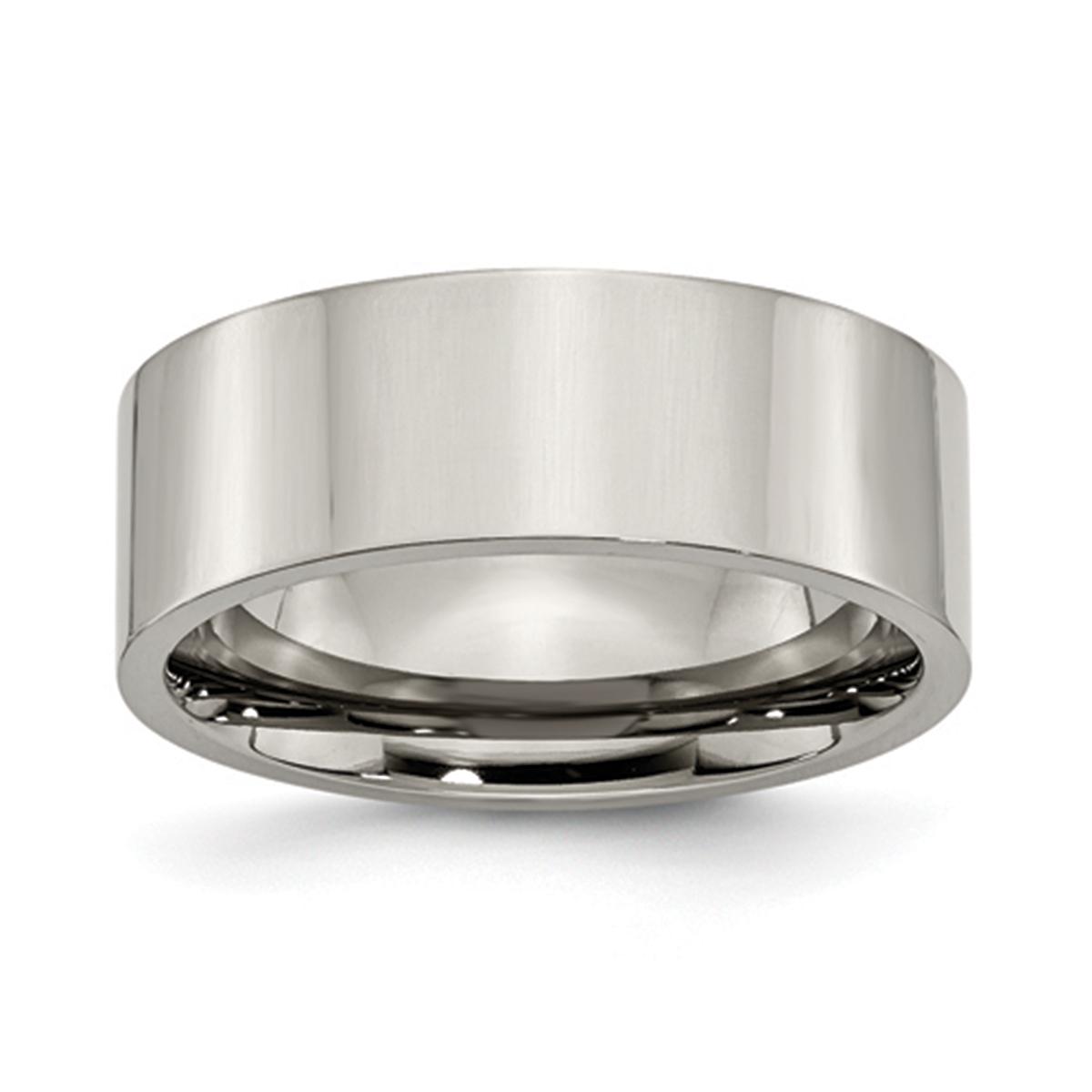 Mens Endless Affection™ Titanium 8mm Flat Polished...