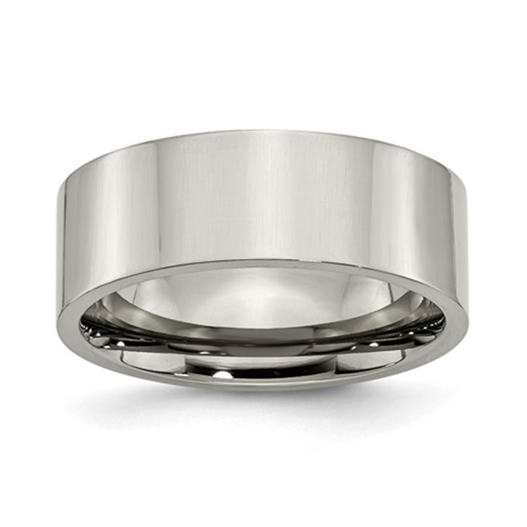 Mens Endless Affection(tm) Titanium 8mm Flat Polished Wedding Band