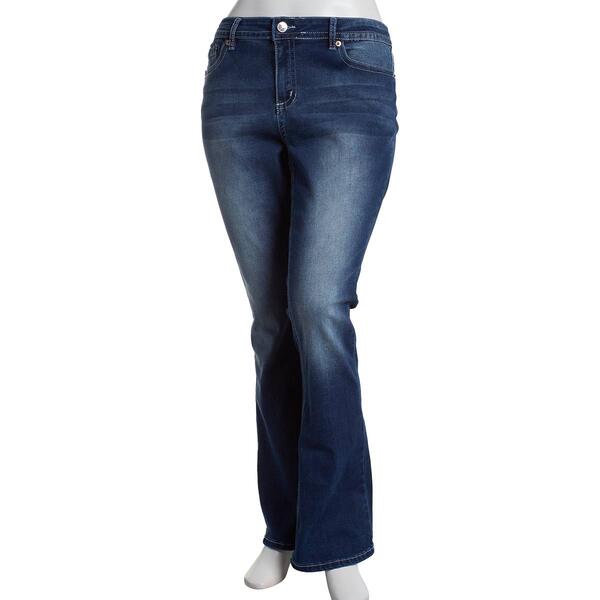 Juniors Plus YMI Mid Rise Premium Stitch Bootcut Jeans - image 