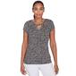 Womens Emaline Key Items Short Sleeve Geo Cut-Out Neck Top - image 1
