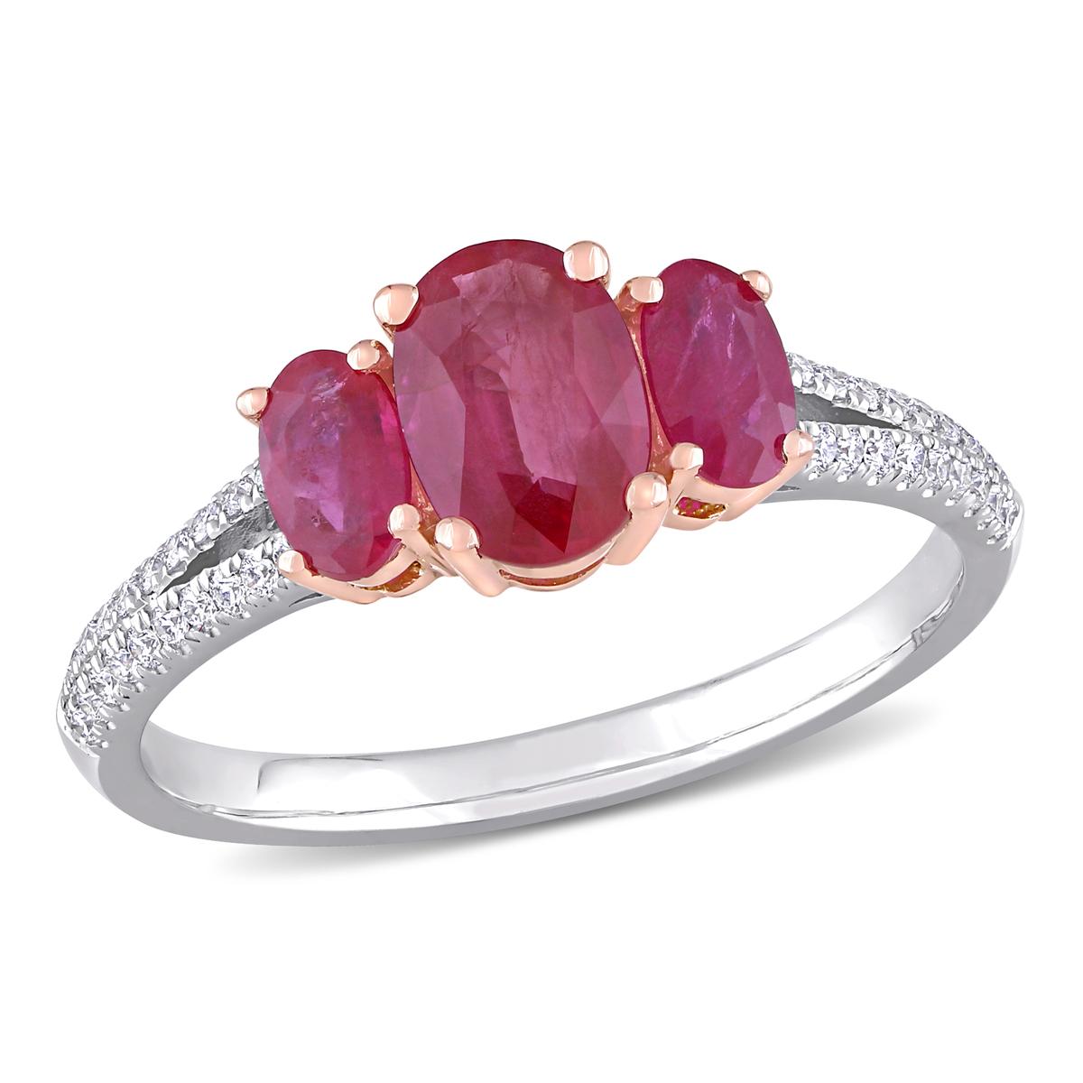 Gemstone Classics™ 14kt. White Gold Oval Shape Ruby...