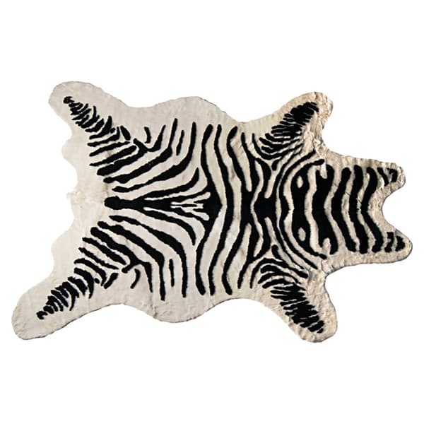 9th & Pike&#40;R&#41; Faux Cowhide Zebra Print Area Rug