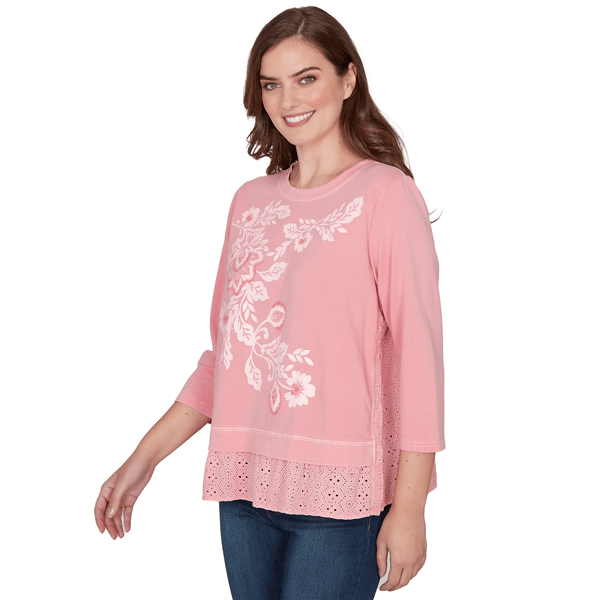 Womens Ruby Rd. Renaissance Romance 3/4 Sleeve Eyelet Blouse