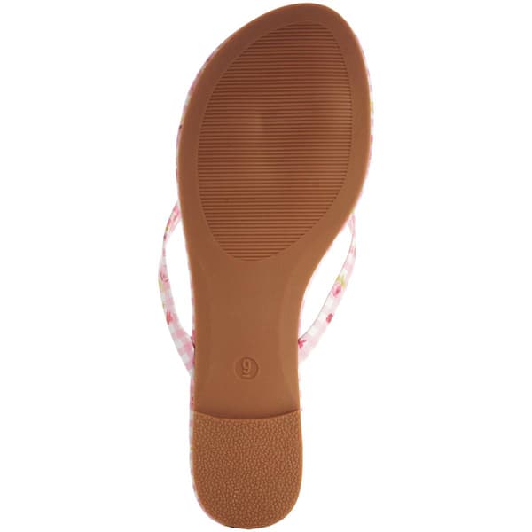 Womens Love 83 Floral Gingham Bow Flip Flops