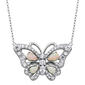Splendere Sterling Silver Opal Butterfly Necklace - image 1