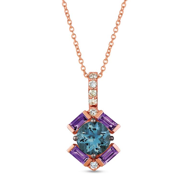 Le Vian(R) Blueberry Zircon(R)/Amethyst/Diamonds/Rose Gold Pendant