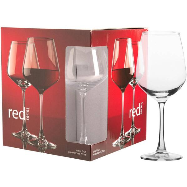 Home Essentials Red Series 15.2oz. Stem Wine Glasses - Set of 4 - image 
