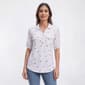 Womens Emily Daniels Elbow Sleeve One Pocket Ditsy Lemon Blouse - image 1