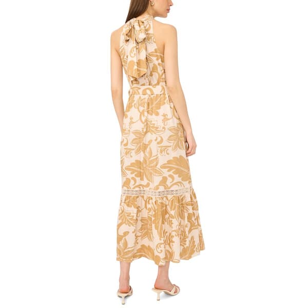 Womens MSK Sleeveless Floral Challis Halter Neck Midi Dress