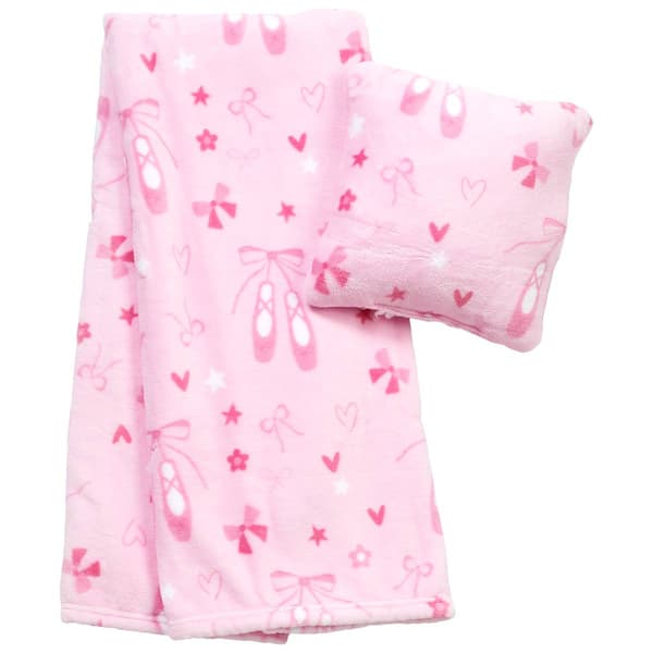 Baby Girl Ballet Shoe Blanket with Pillow - image 