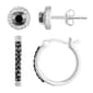 Sterling Silver Jet & Clear Crystal Stud & Hoop Earrings Set - image 1