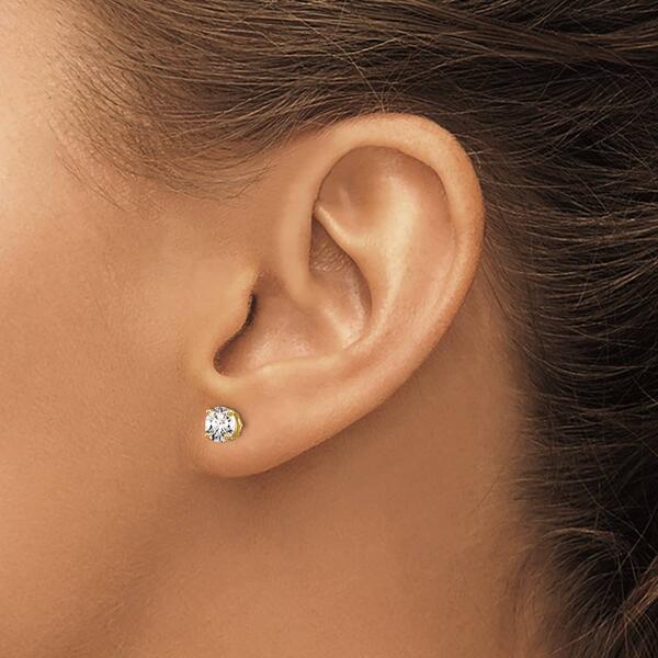 Pure Fire 14kt Gold Certified 1ctw. Diamond Screw Back Earrings