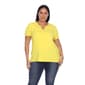 Plus Size White Mark Short Sleeve Solid Keyhole Neck Top - image 1