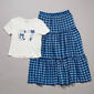 Girls (7-16) No Comment Patchwork 67 Tee w/ Plaid Maxi Skirt - image 1