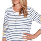 Womens Alfred Dunner Classics 3/4 Sleeve Stripe Bird Blouse - image 5