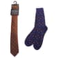 Mens Bergamo Tie/Sock Set - Navy/Rust - image 1