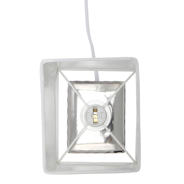 Simple Designs 11.8in. Contemporary Metallic Square Table Lamp