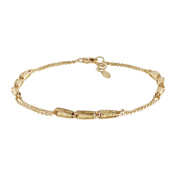 Gold Classics(tm) 14kt. Yellow Gold Triangle Bar Station Bracelet