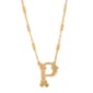 1928 Gold Tone Initial P Pendant Necklace - image 1
