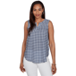Womens Emaline Sapphire Serenade II Sleeveless Gingham Blouse - image 1