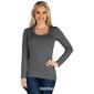 Womens 24/7 Comfort Apparel Scoop Neck Long Sleeve Solid Tee - image 4