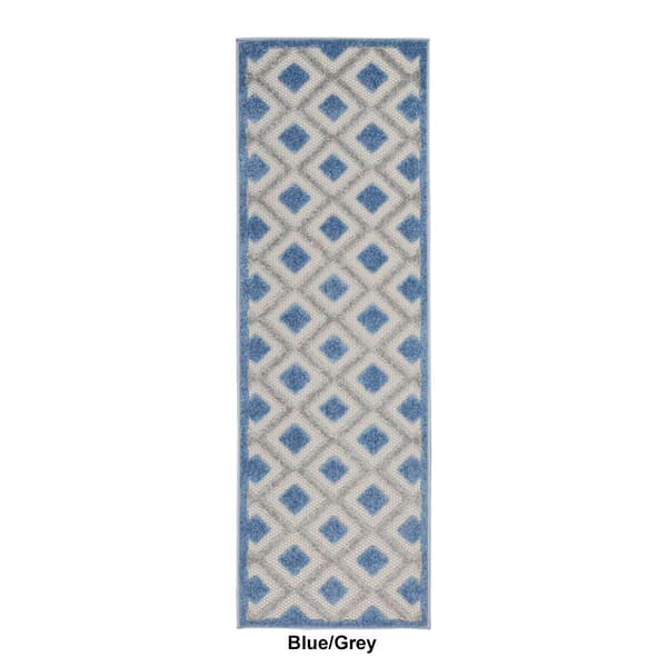 Nourison Aloha Diamond Modern Indoor/Outdoor Runner