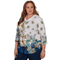 Plus Size Alfred Dunner Indigo Girls 3/4 Sleeve Floral Blouse - image 3