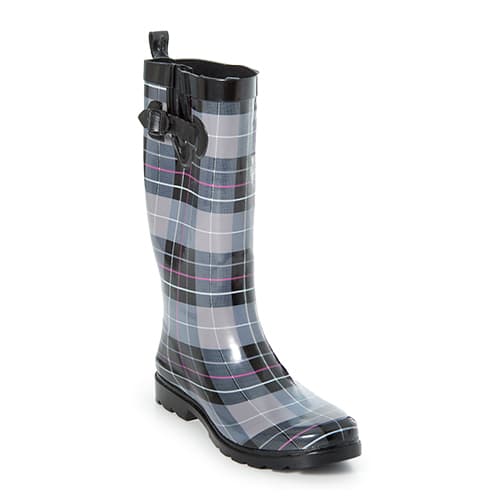 Womens Capelli New York Classic Plaid Tall Rain Boots - image 