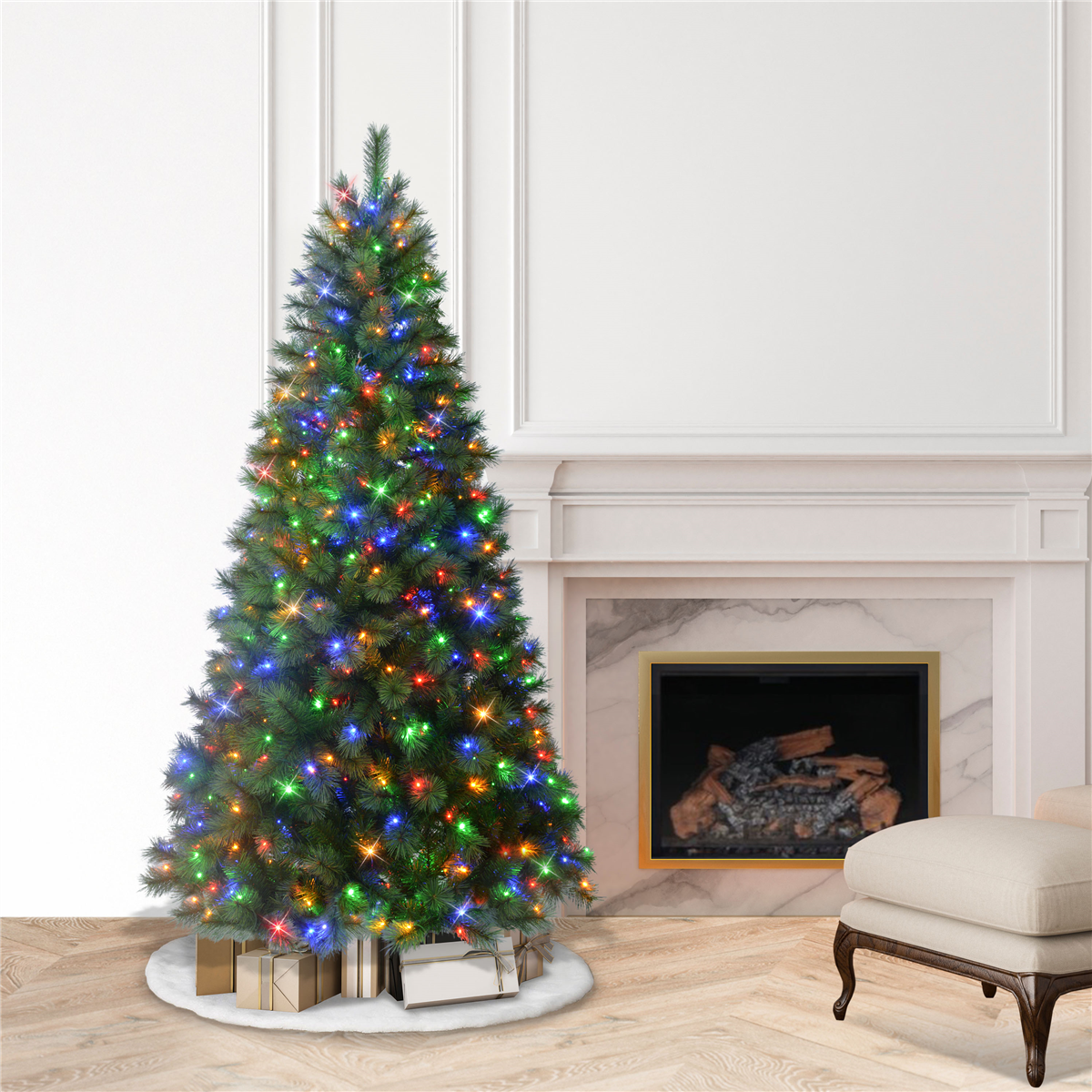 Puleo International 6.5ft. Pre-Lit LED Lights Wyoming Pine Tree
